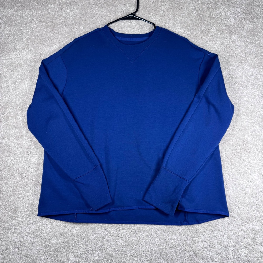 Nike Dri-FIT Mens XL Royal Blue Crewneck Sweatshirt Zip Pockets‎ AJ5661-492